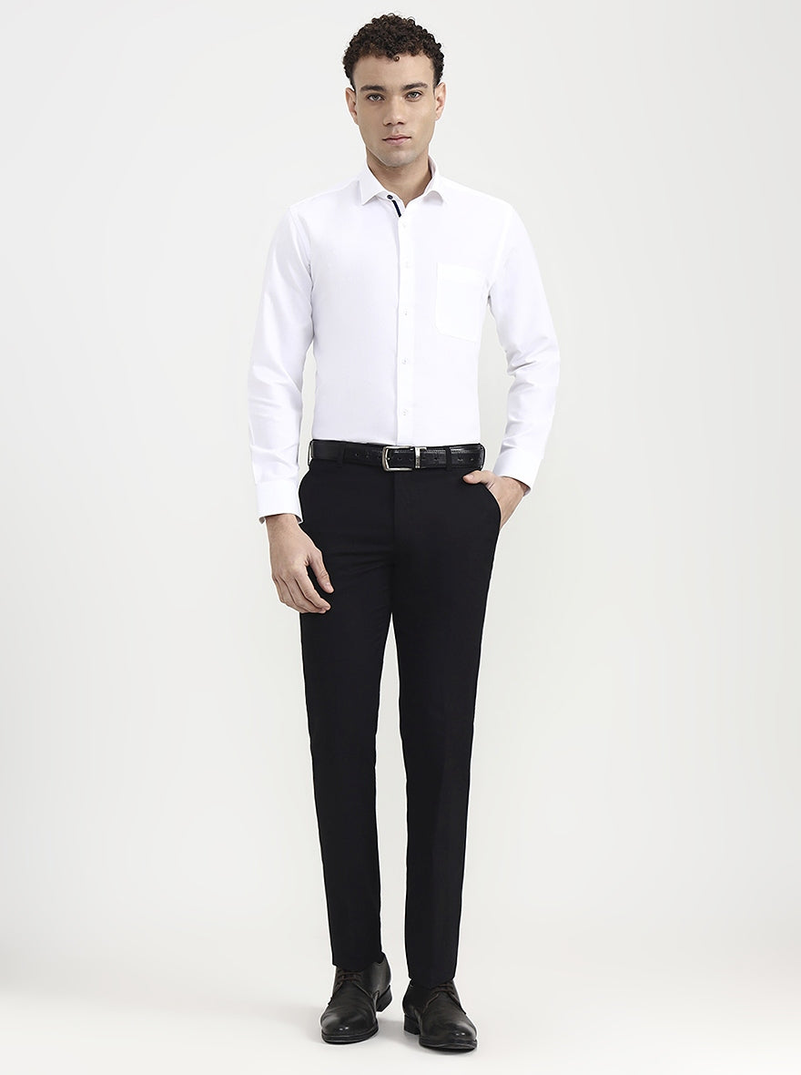 White Solid Slim Fit Formal Shirt | Greenfibre