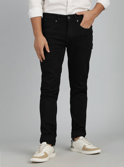 Jet Black Washed Slim Fit Jeans | JadeBlue