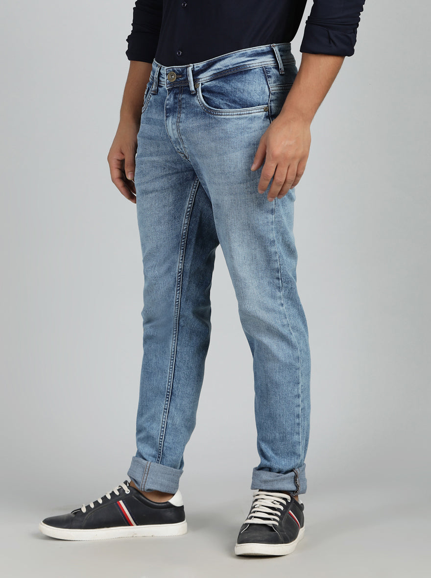 Light Blue Washed Slim Fit Jeans | JadeBlue