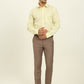 Lemon Yellow Striped Regular Fit Formal Shirt | JadeBlue