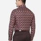 Brown & Orange Printed Slim Fit Party Wear Shirt | Greenfibre
