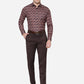 Brown & Orange Printed Slim Fit Party Wear Shirt | Greenfibre