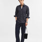 Navy Blue Checked Tailored Fit Semi Casual Shirt | Greenfibre
