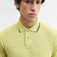Lime Green Solid Slim Fit Polo T-Shirt | Greenfibre