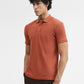 Rust Jacquard Slim Fit Polo T-Shirt | Greenfibre