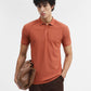 Rust Jacquard Slim Fit Polo T-Shirt | Greenfibre