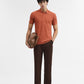 Rust Jacquard Slim Fit Polo T-Shirt | Greenfibre