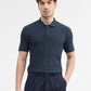 Navy Blue Printed Slim Fit Polo T-Shirt | Greenfibre