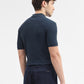Navy Blue Printed Slim Fit Polo T-Shirt | Greenfibre