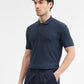 Navy Blue Printed Slim Fit Polo T-Shirt | Greenfibre