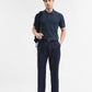 Navy Blue Printed Slim Fit Polo T-Shirt | Greenfibre
