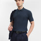 Navy Blue Printed Slim Fit Polo T-Shirt | Greenfibre