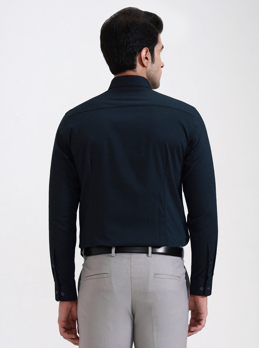 Bottle Green Solid Slim Fit Party Wear Shirt | Greenfibre