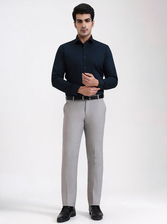 Bottle Green Solid Slim Fit Party Wear Shirt | Greenfibre