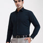 Bottle Green Solid Slim Fit Party Wear Shirt | Greenfibre