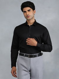 Black Solid Slim Fit Party Wear Shirt | Greenfibre