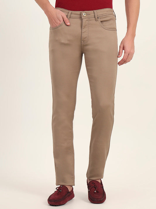 Beige Washed Slim Fit Jeans | Greenfibre