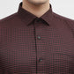 Maroon Checked Slim Fit Formal Shirt | Greenfibre