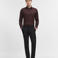 Maroon Checked Slim Fit Formal Shirt | Greenfibre