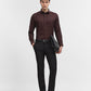Maroon Checked Slim Fit Formal Shirt | Greenfibre