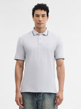 Steel Grey Solid Slim Fit Polo T-Shirt | Greenfibre