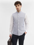Sky Blue Solid Regular Fit Waistcoat | Greenfibre