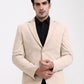 Fawn Solid Regular Fit Blazer | Greenfibre