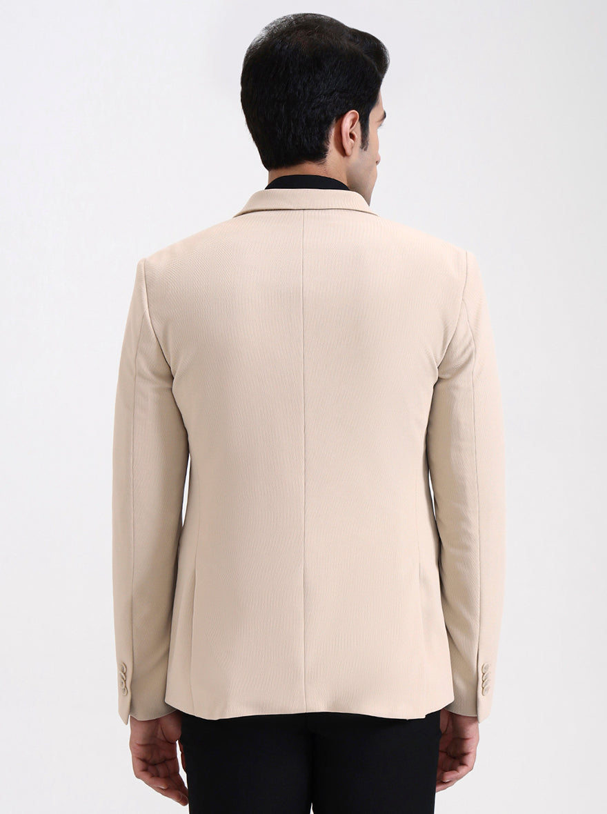 Fawn Solid Regular Fit Blazer | Greenfibre
