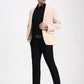 Fawn Solid Regular Fit Blazer | Greenfibre