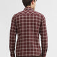 Maroon Checked Slim Fit Casual Shirt | Greenfibre