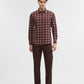 Maroon Checked Slim Fit Casual Shirt | Greenfibre