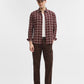 Maroon Checked Slim Fit Casual Shirt | Greenfibre