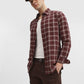 Maroon Checked Slim Fit Casual Shirt | Greenfibre