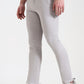 Light Grey Printed Super Slim Fit Casual Trouser | Greenfibre