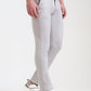 Light Grey Printed Super Slim Fit Casual Trouser | Greenfibre