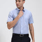 Blue Solid Regular Fit Formal Shirt | Greenfibre