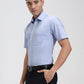 Blue Solid Regular Fit Formal Shirt | Greenfibre
