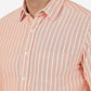 Orange Striped Slim Fit Casual Shirt | Greenfibre