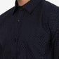 Navy Blue Printed Smart Fit Semi Casual Shirt | Greenfibre