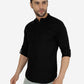 Black Solid Slim Fit Semi Casual Shirt | Greenfibre