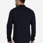 Navy Blue Solid Slim Fit Semi Casual Shirt | Greenfibre