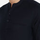 Navy Blue Solid Slim Fit Semi Casual Shirt | Greenfibre