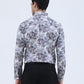 Cream & Brown Printed Slim Fit Party Wear Shirt | Greenfibre