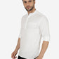 White Solid Slim Fit Semi Casual Shirt | Greenfibre