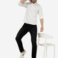 White Solid Slim Fit Semi Casual Shirt | Greenfibre