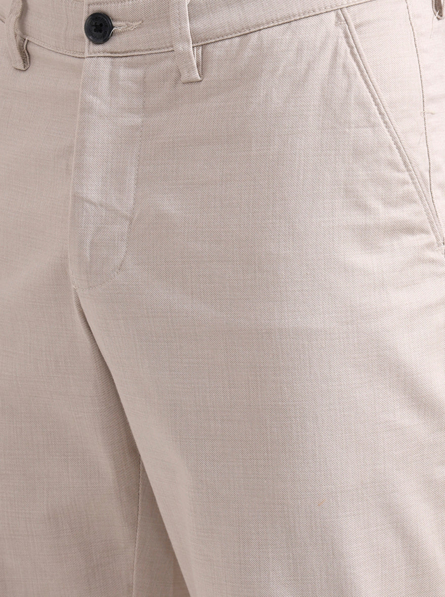 Khaki Solid Neo Fit Casual Trouser | Greenfibre