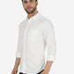 White Solid Slim Fit Casual Shirt | Greenfibre