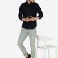 Navy Blue Solid Slim Fit Casual Shirt | Greenfibre