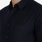 Navy Blue Solid Slim Fit Casual Shirt | Greenfibre