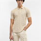 Fawn Jacquard Slim Fit Polo T-Shirt | Greenfibre